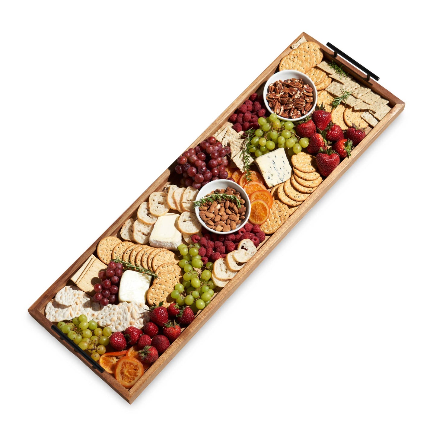 The Longboard 36 inch Acacia Cheese Platter w Metal Handles
