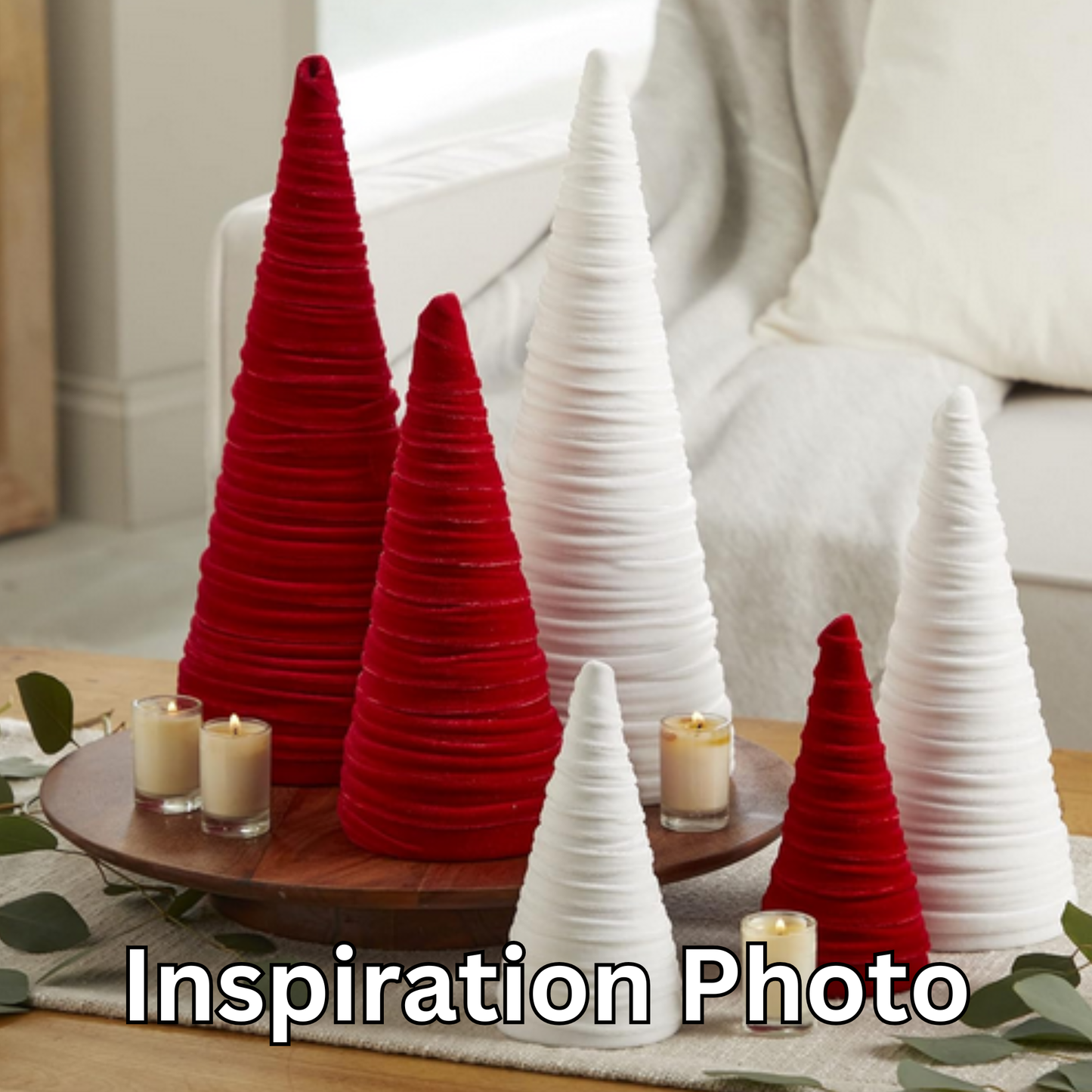 Cones Velvet Medium, Christmas 2025 Tabletop, Mantel, Gift
