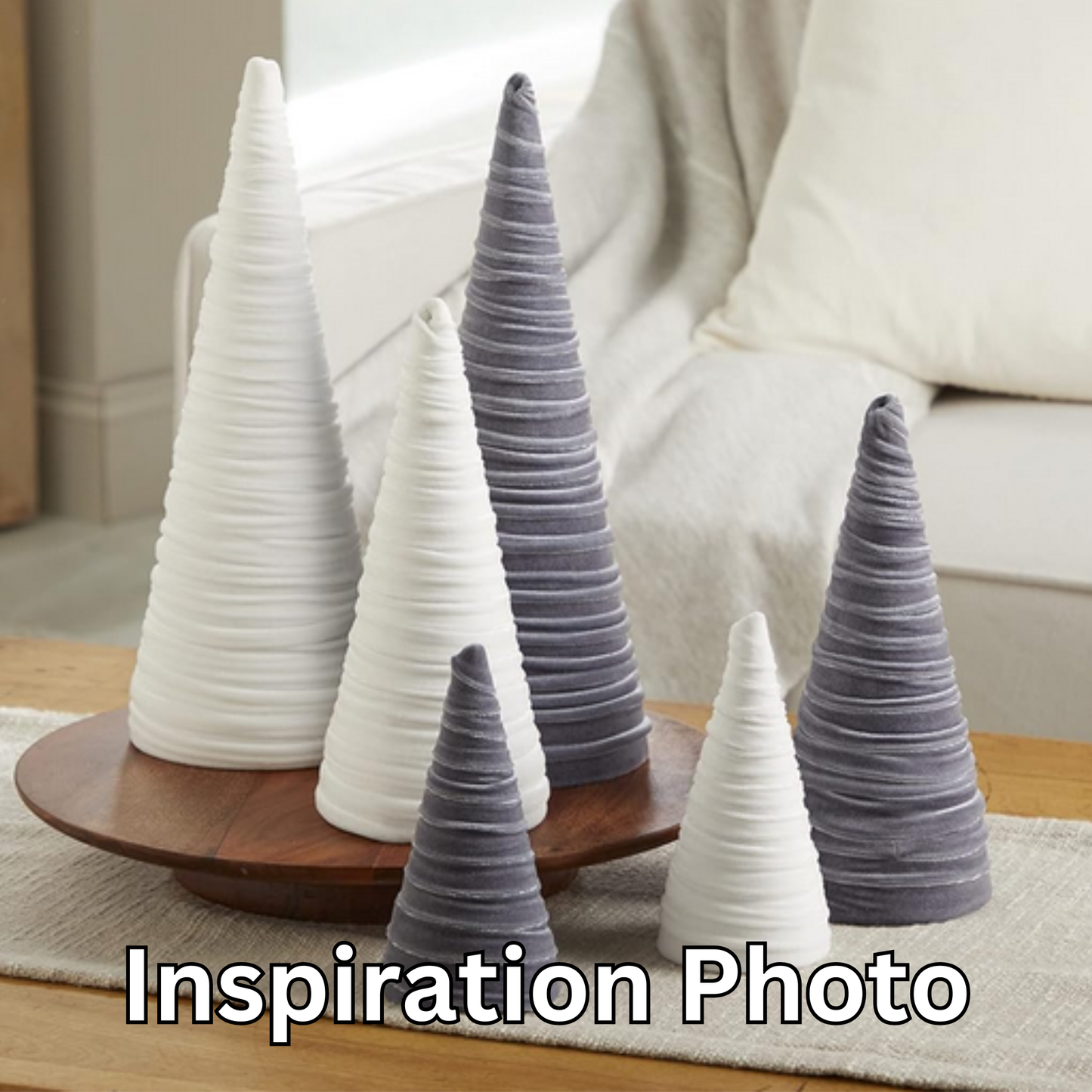 Cones Velvet Medium, Christmas 2025 Tabletop, Mantel, Gift