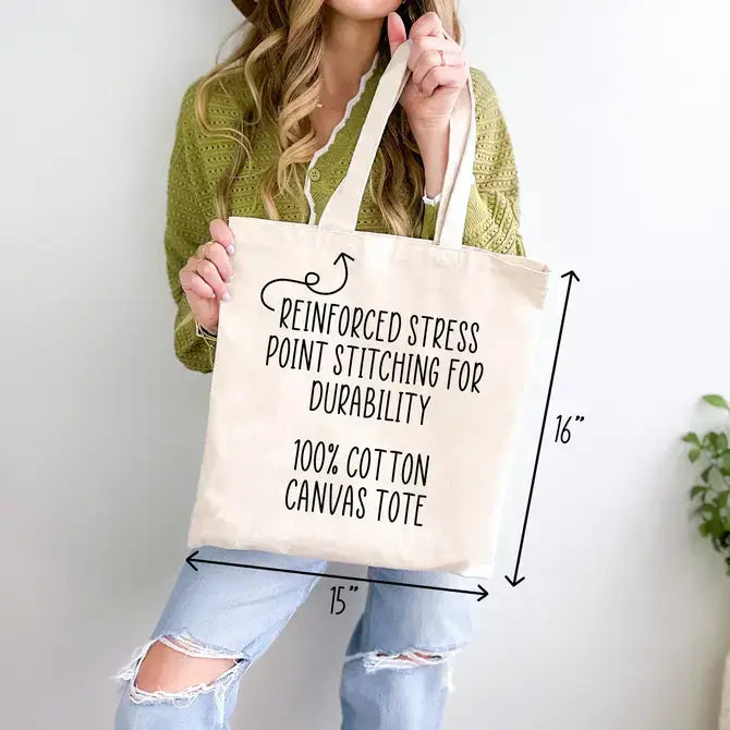 Retro Floral Canvas Tote Bag Colorful Groovy Flowers Boho