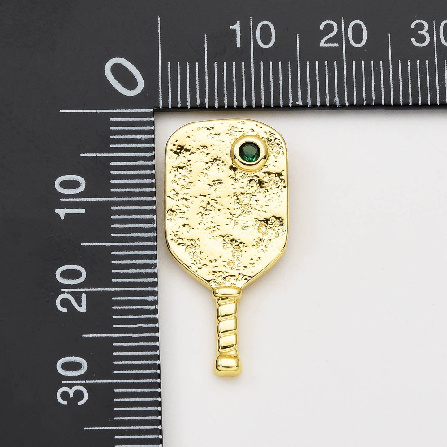 Gold Filled Pickleball Paddle Charm CZ Micro Pave, CP2060
