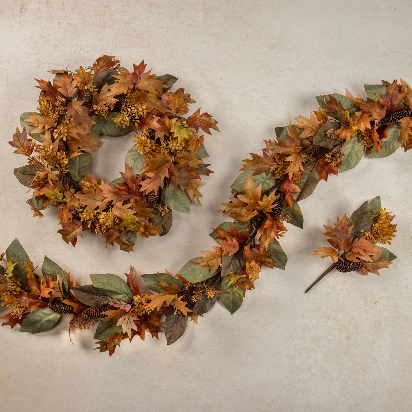 24" HARVEST MIXED LEAF WREATH