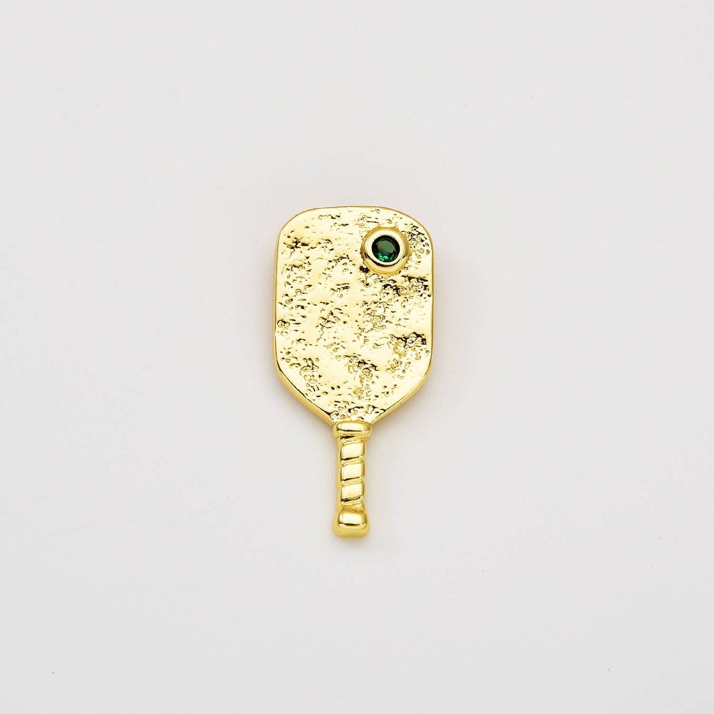 Gold Filled Pickleball Paddle Charm CZ Micro Pave, CP2060