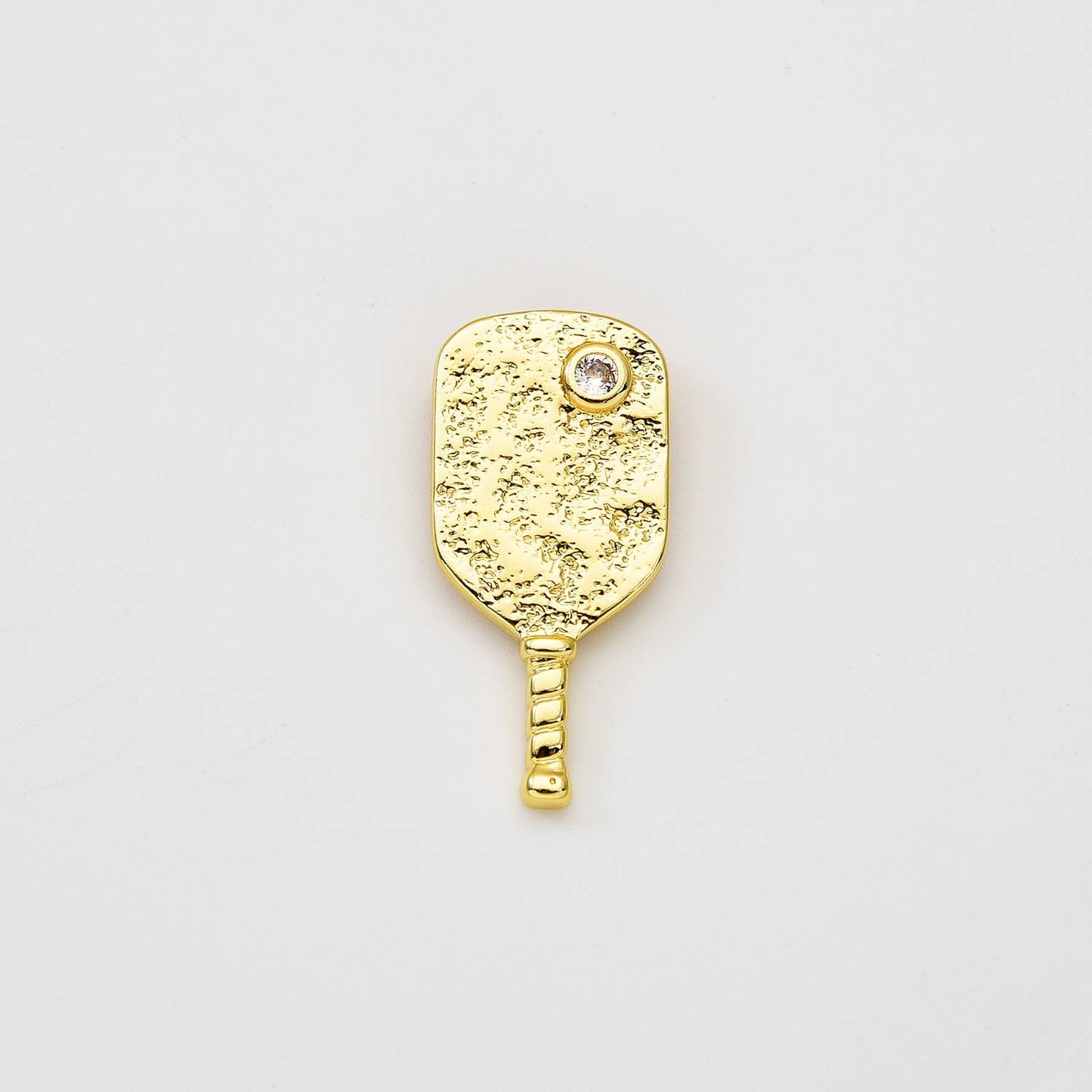 Gold Filled Pickleball Paddle Charm CZ Micro Pave, CP2060