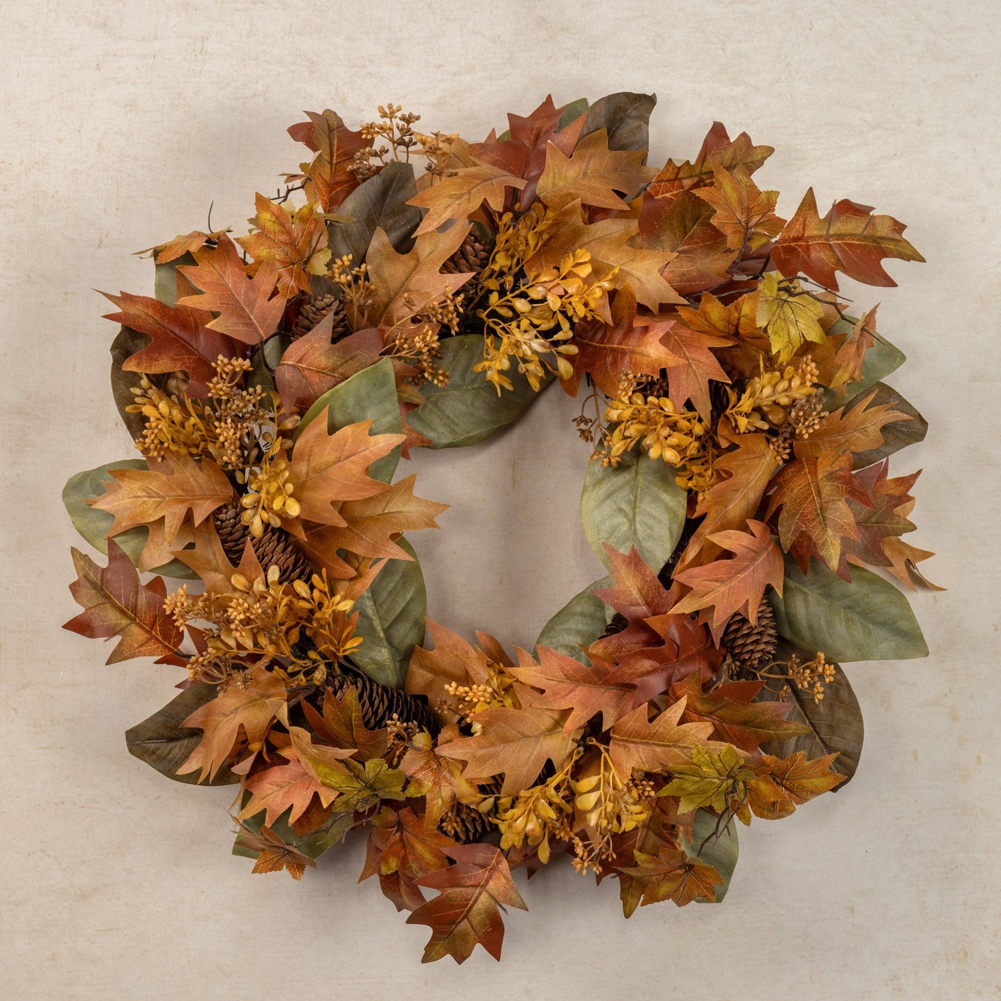 24" HARVEST MIXED LEAF WREATH