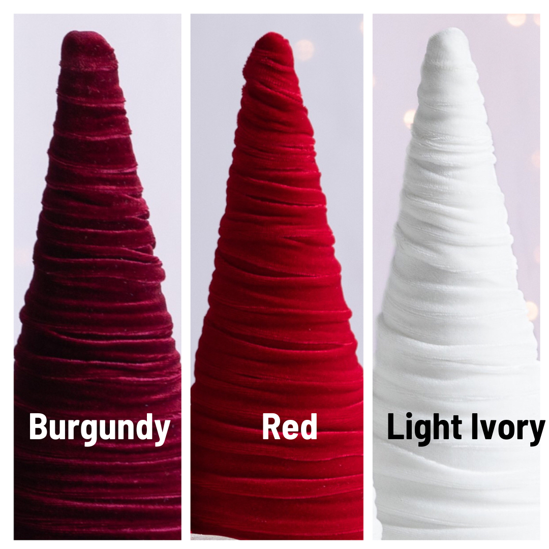 Cones Velvet Medium, Christmas 2025 Tabletop, Mantel, Gift