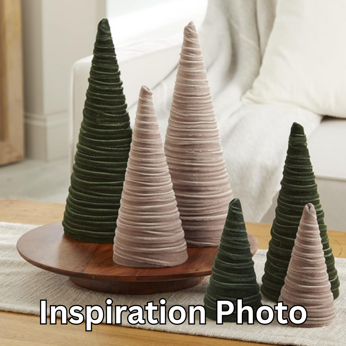 Cones Velvet Medium, Christmas 2025 Tabletop, Mantel, Gift