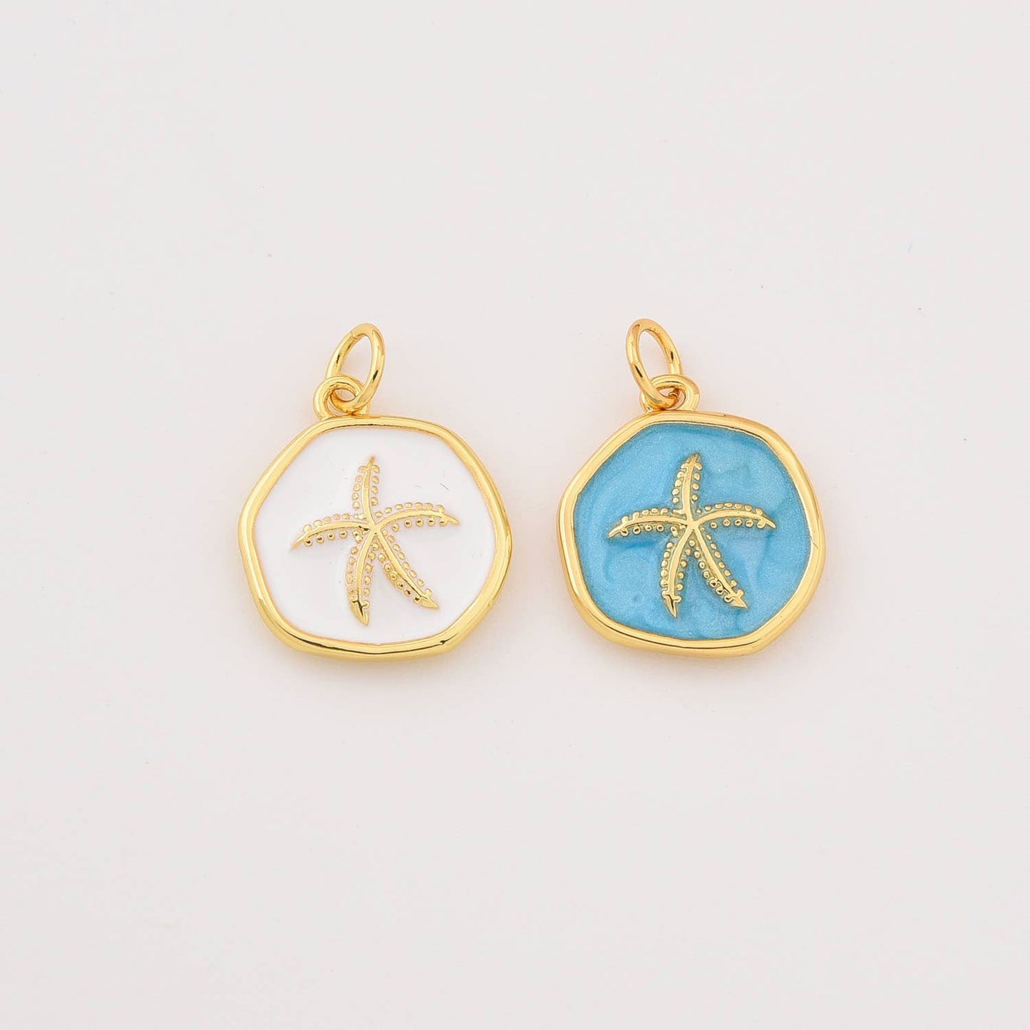 Gold Filled Starfish Charm Blue or White Enamel CP2276
