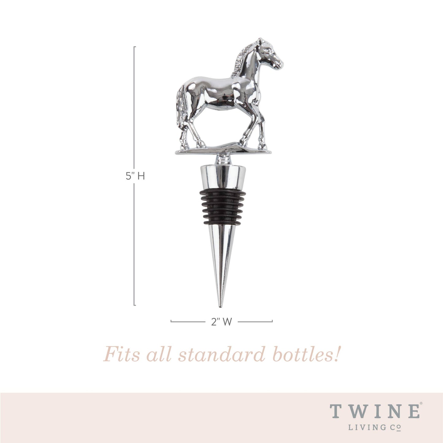 Chrome Finished Pewter Kentucky Derby Racehorse Wine Stopper