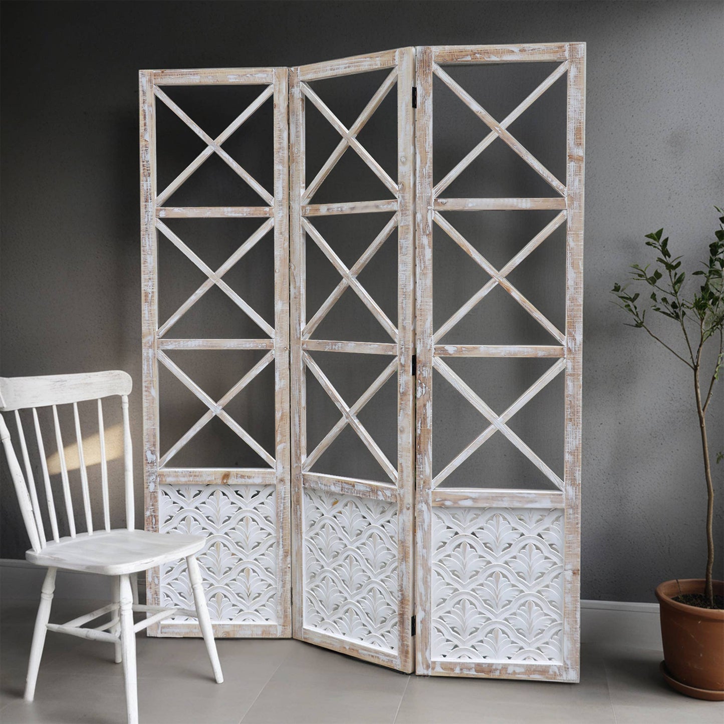 3 Panel Room Divider and Folding Screen