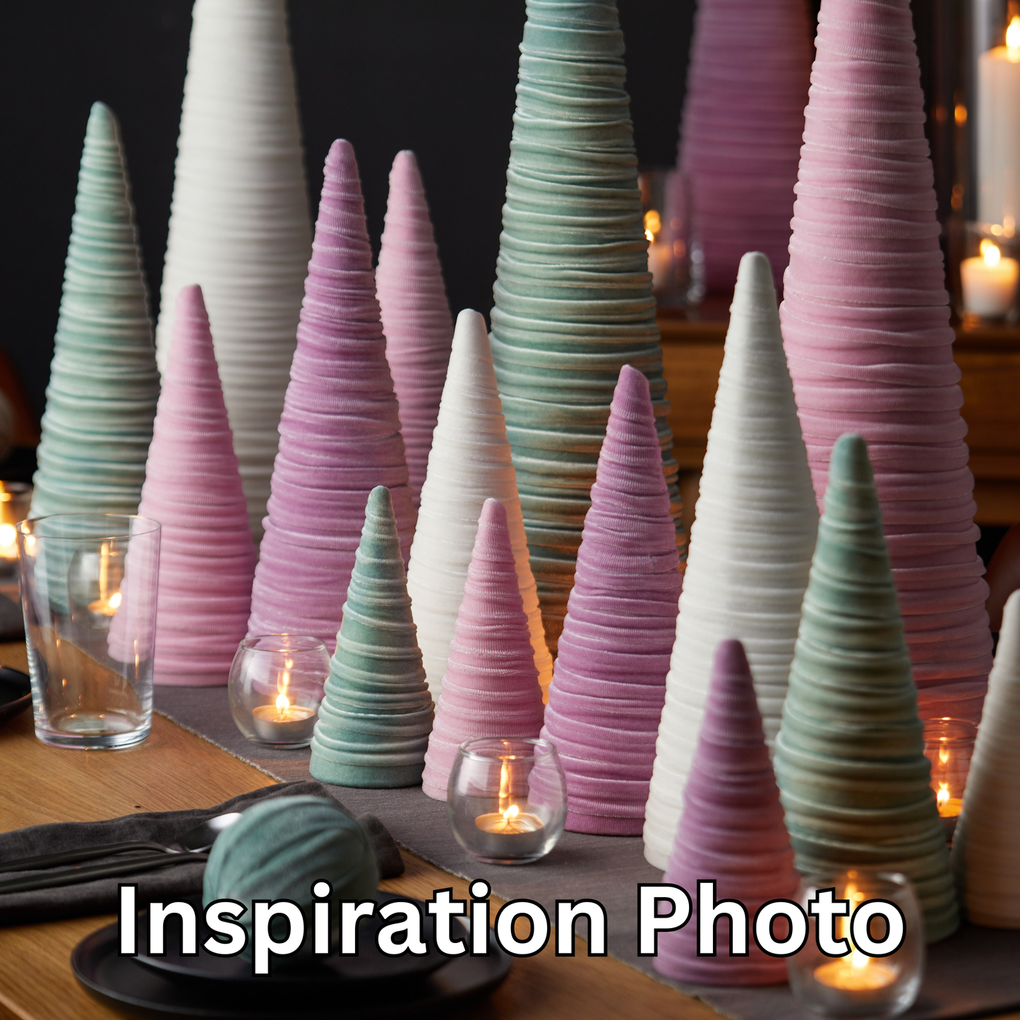 Cones Velvet Medium, Christmas 2025 Tabletop, Mantel, Gift
