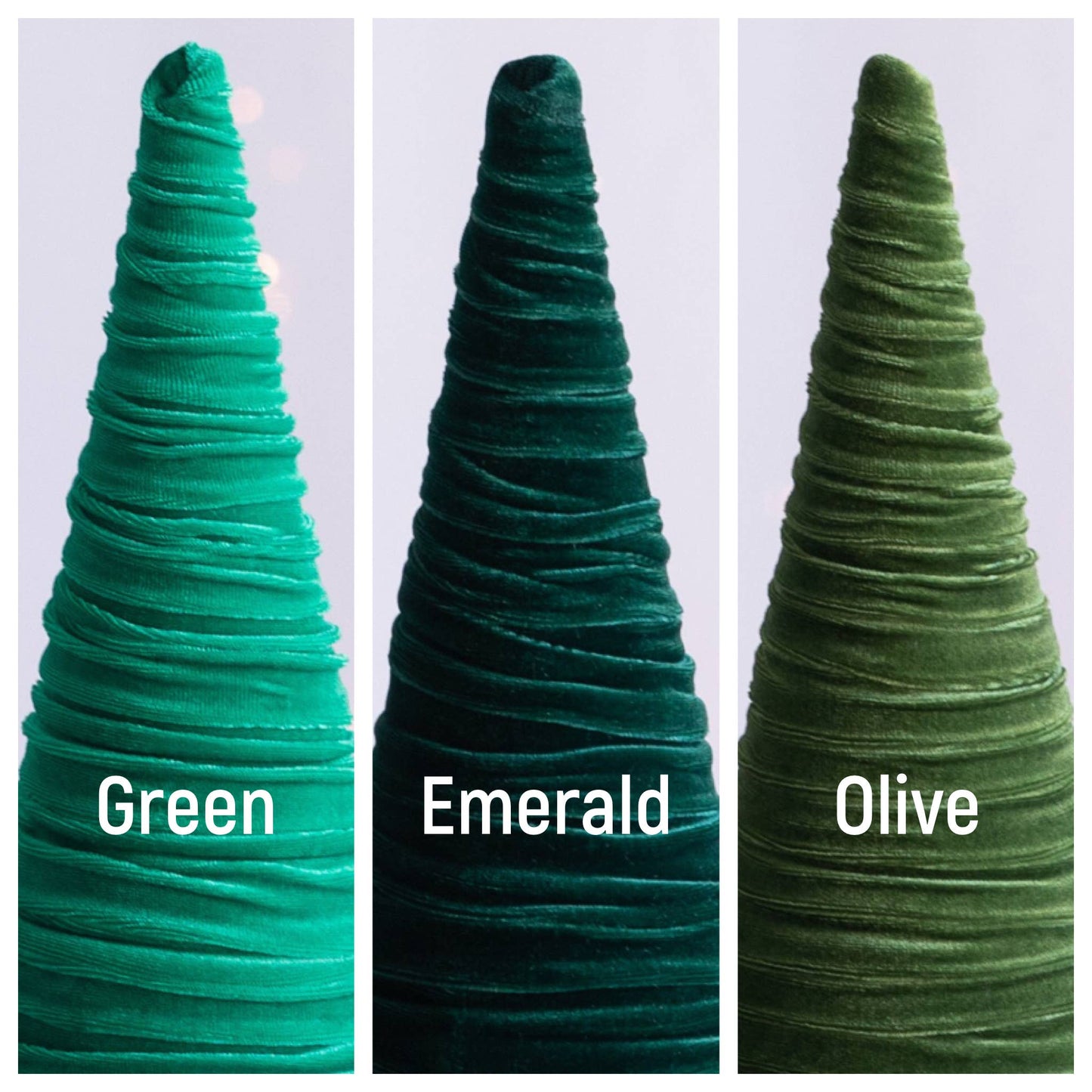 Cones Velvet Medium, Christmas 2025 Tabletop, Mantel, Gift