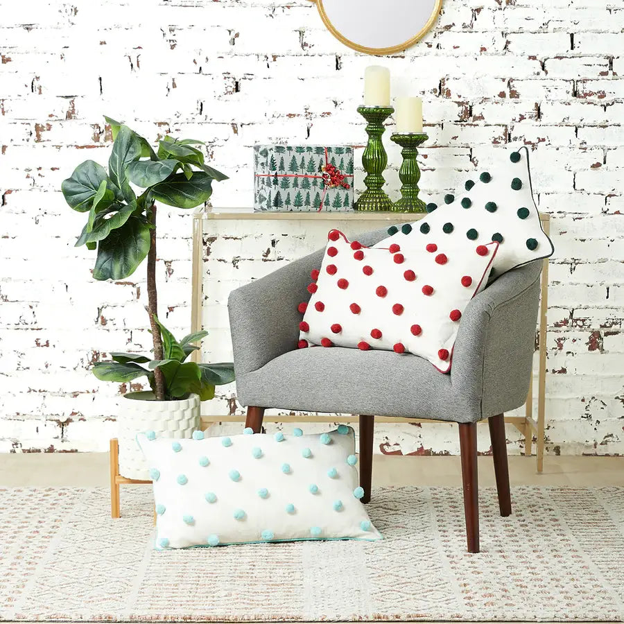 Dot Pom-Pom Throw Pillow