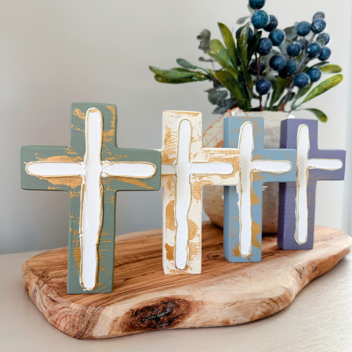 Chunky Wood Cross | Rustic Home Decor | Farmhouse | Cross