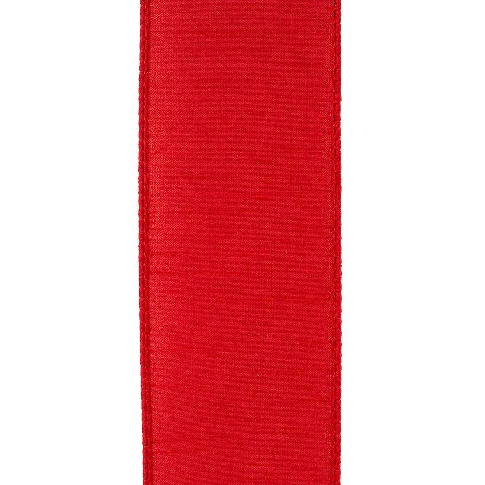 Dupioni Supreme Wired Edge, Red, 2-1/2 In, 10 Yards