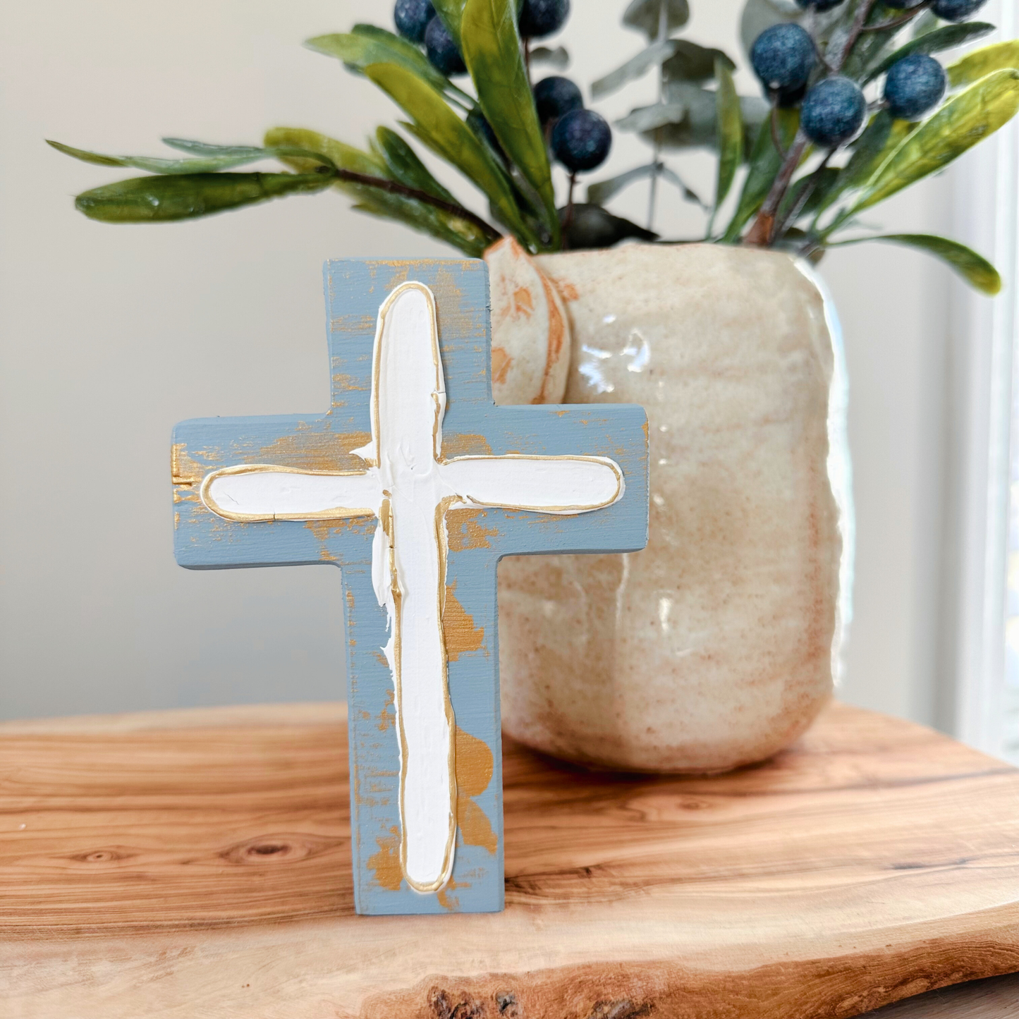 Chunky Wood Cross | Rustic Home Decor | Farmhouse | Cross
