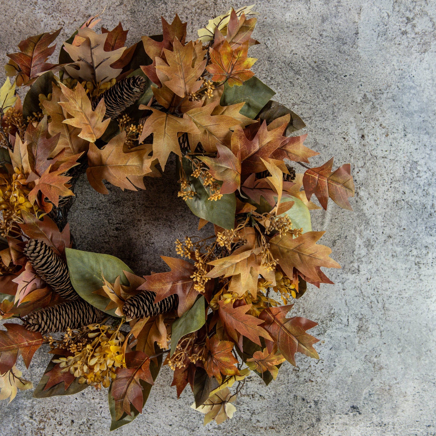 24" HARVEST MIXED LEAF WREATH