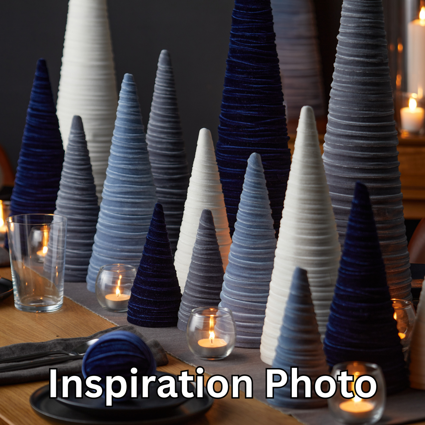 Cones Velvet Medium, Christmas 2025 Tabletop, Mantel, Gift