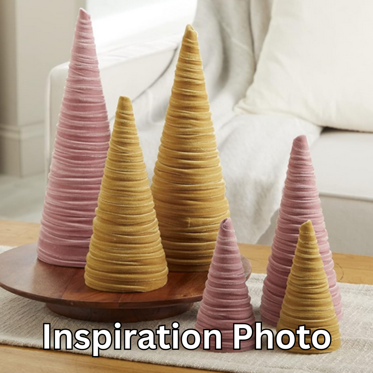 Cones Velvet Medium, Christmas 2025 Tabletop, Mantel, Gift