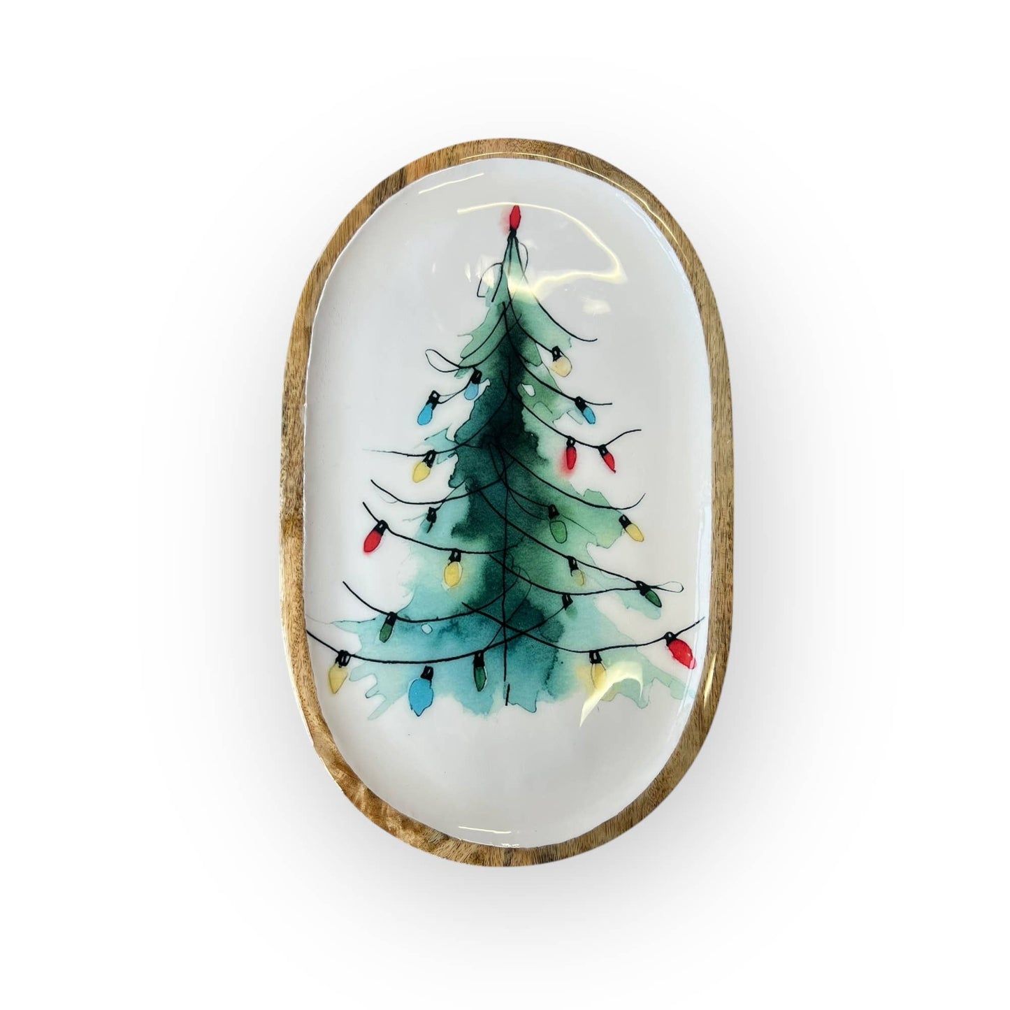 Holiday Tree with Lights Oblong Tray (pack of 3) H-205