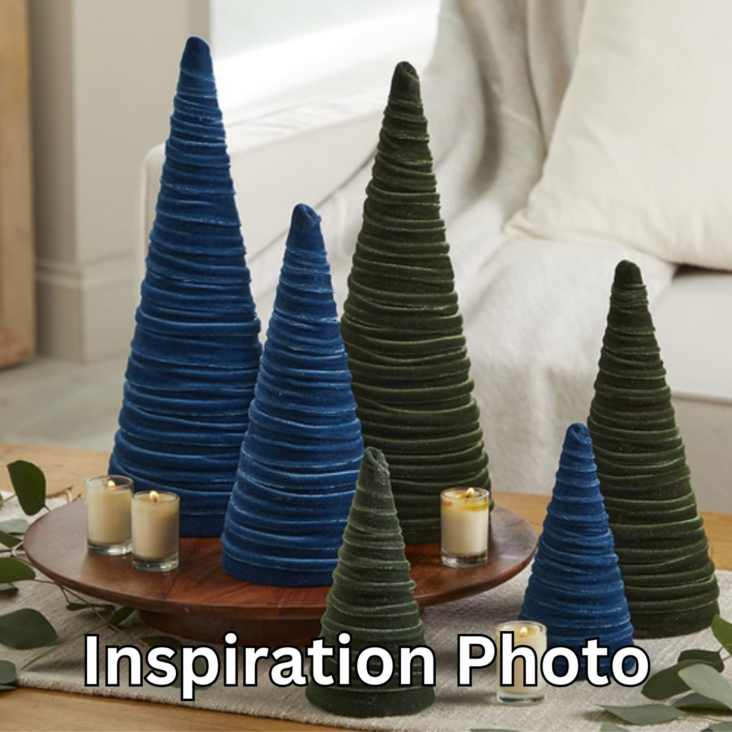 Cones Velvet Medium, Christmas 2025 Tabletop, Mantel, Gift