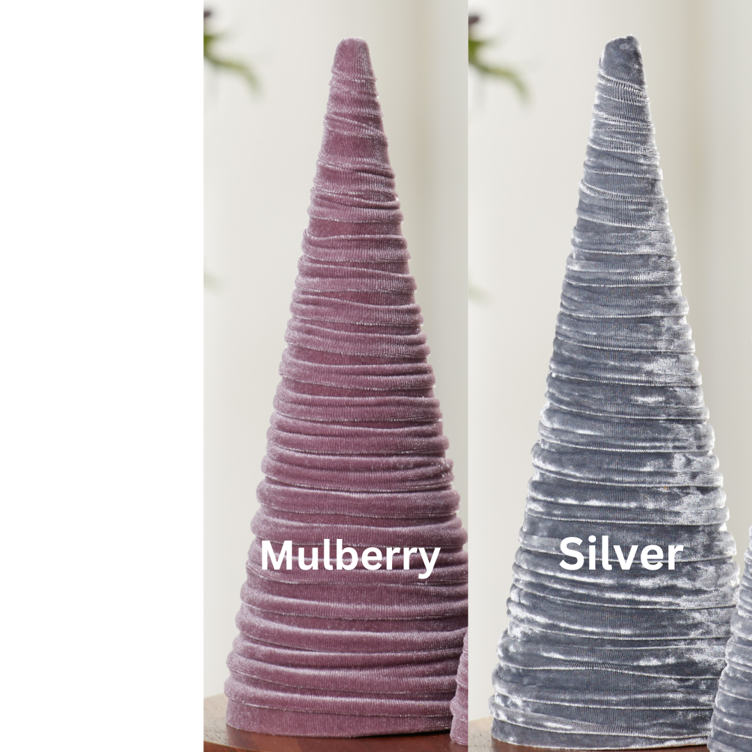 Cones Velvet Medium, Christmas 2025 Tabletop, Mantel, Gift