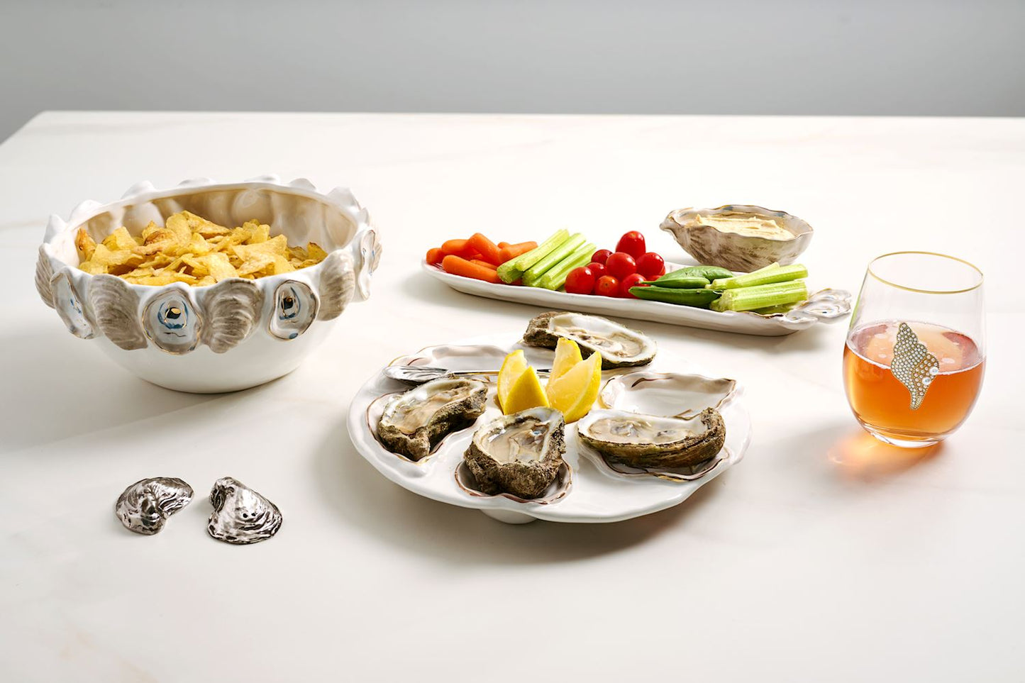 Oyster Tidbit and Tray Set