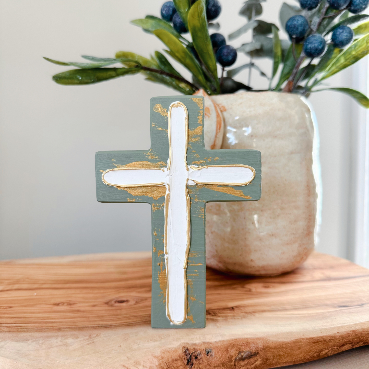 Chunky Wood Cross | Rustic Home Decor | Farmhouse | Cross