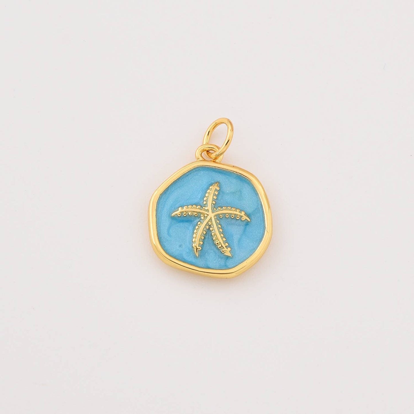Gold Filled Starfish Charm Blue or White Enamel CP2276