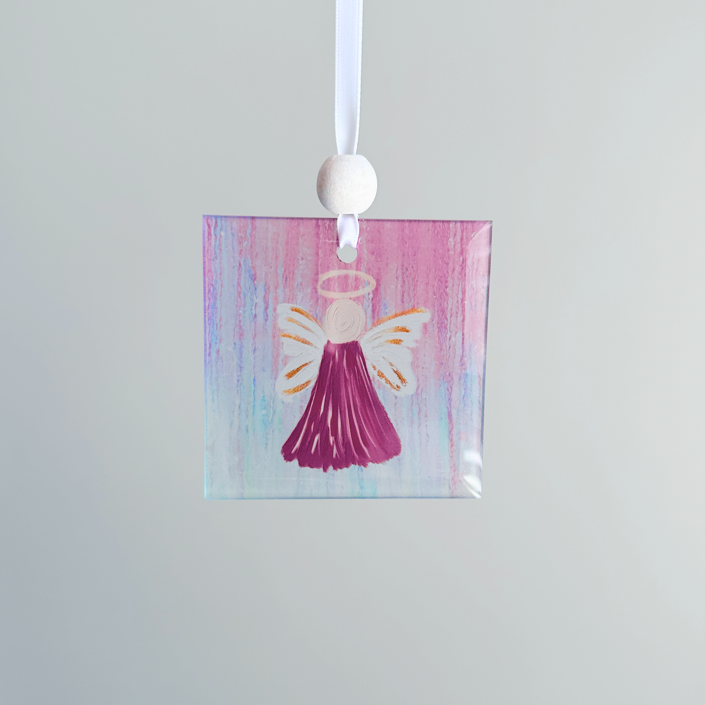Window Charm - Hand Painted Purple Angel | Suncatcher