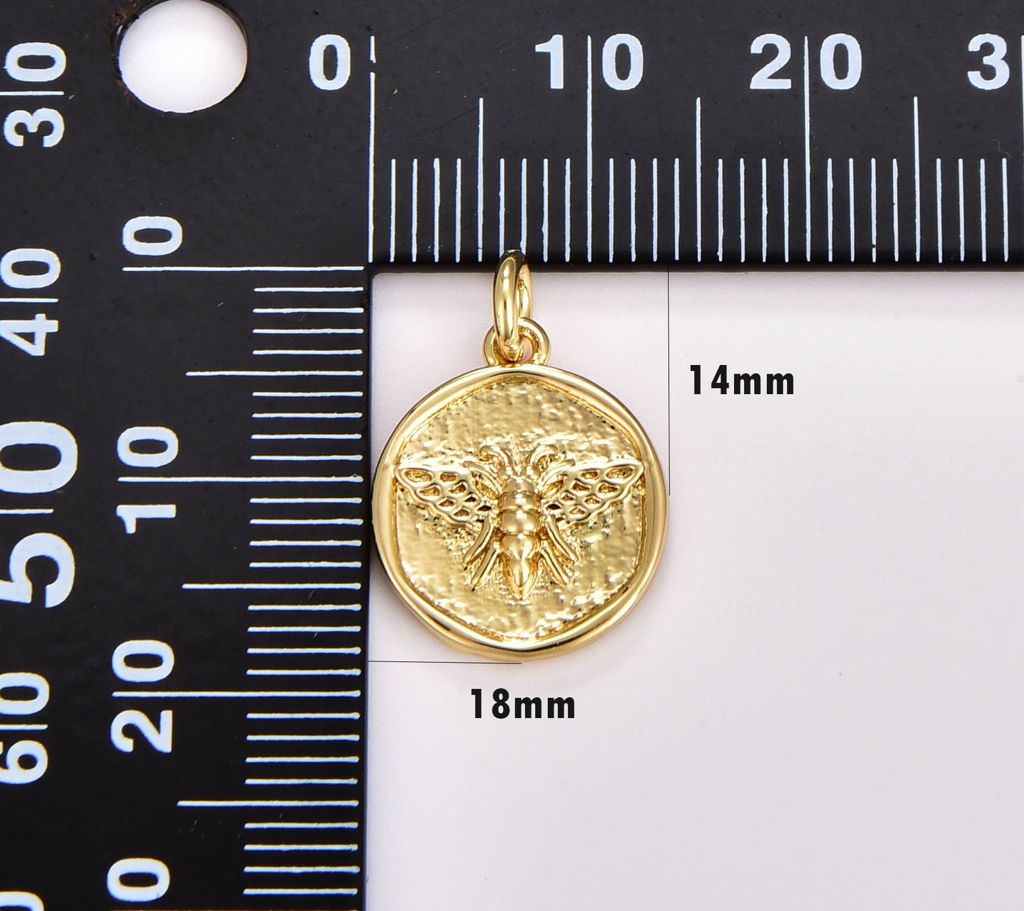 Gold Filled Queen Bee Medallion Charm Pendant, CP1709