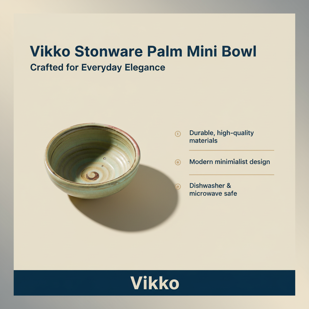 Vikko Stoneware Palm Mini Bowl Sage Green Speckled Brown