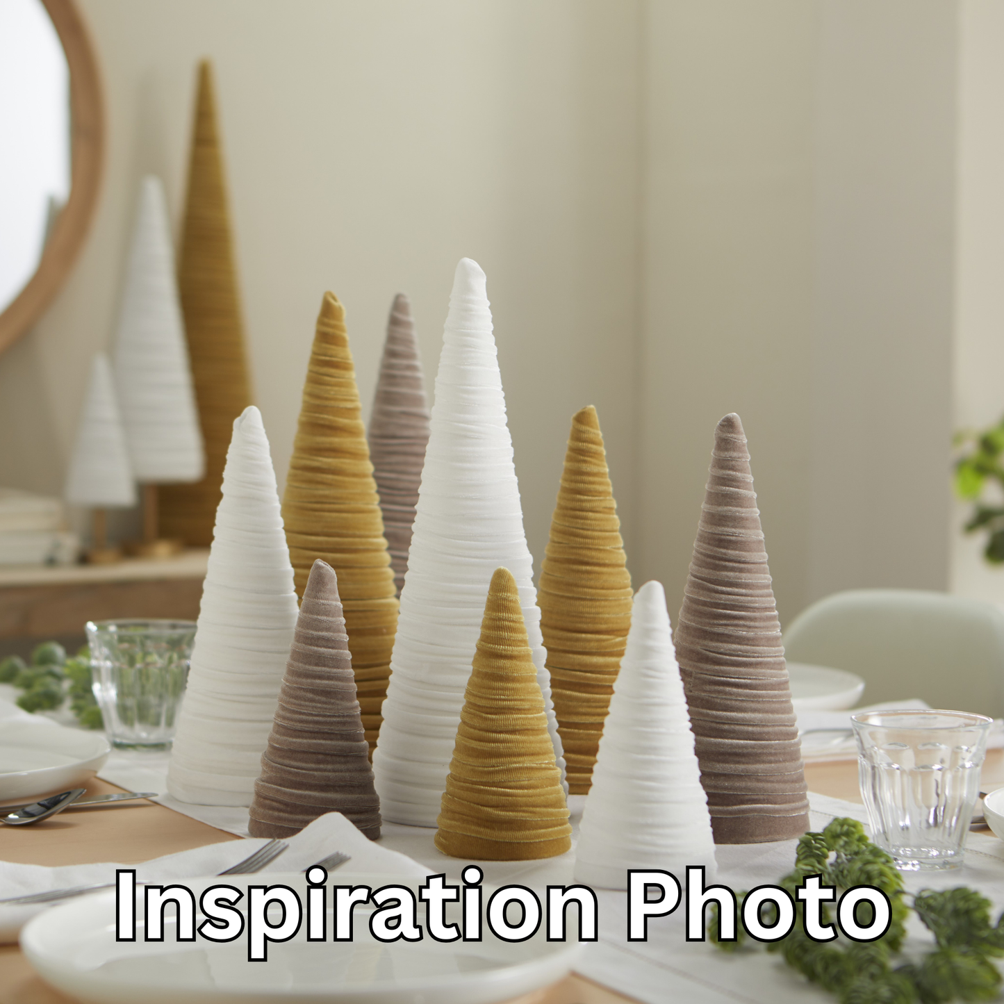 Cones Velvet Medium, Christmas 2025 Tabletop, Mantel, Gift