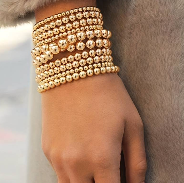 Gold Filled Bead Ball Bracelet (6,4,3mm)