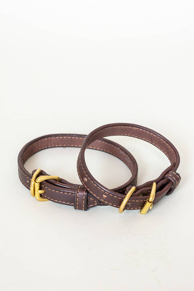 The Stitched Leather Dog Collar