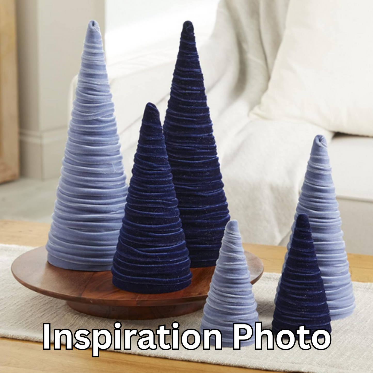 Cones Velvet Medium, Christmas 2025 Tabletop, Mantel, Gift