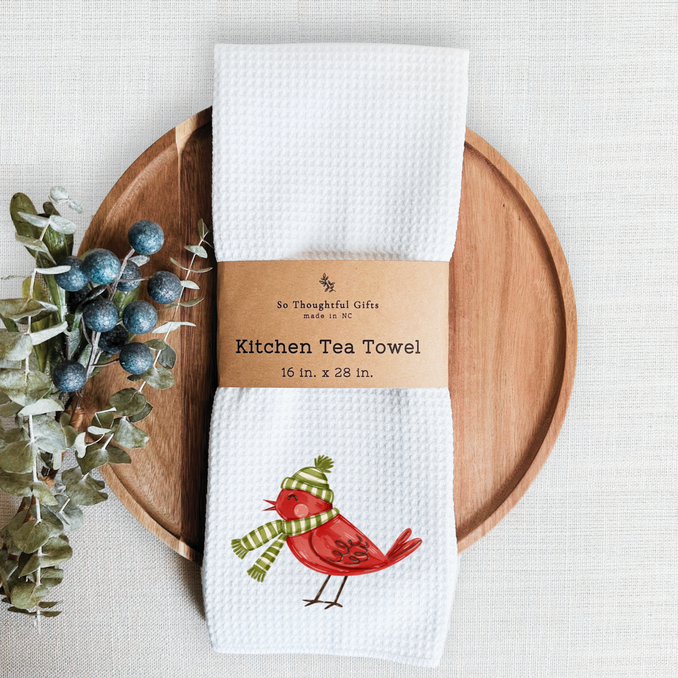 Christmas Dish Towel - Christmas Bird | Kitchen Towel