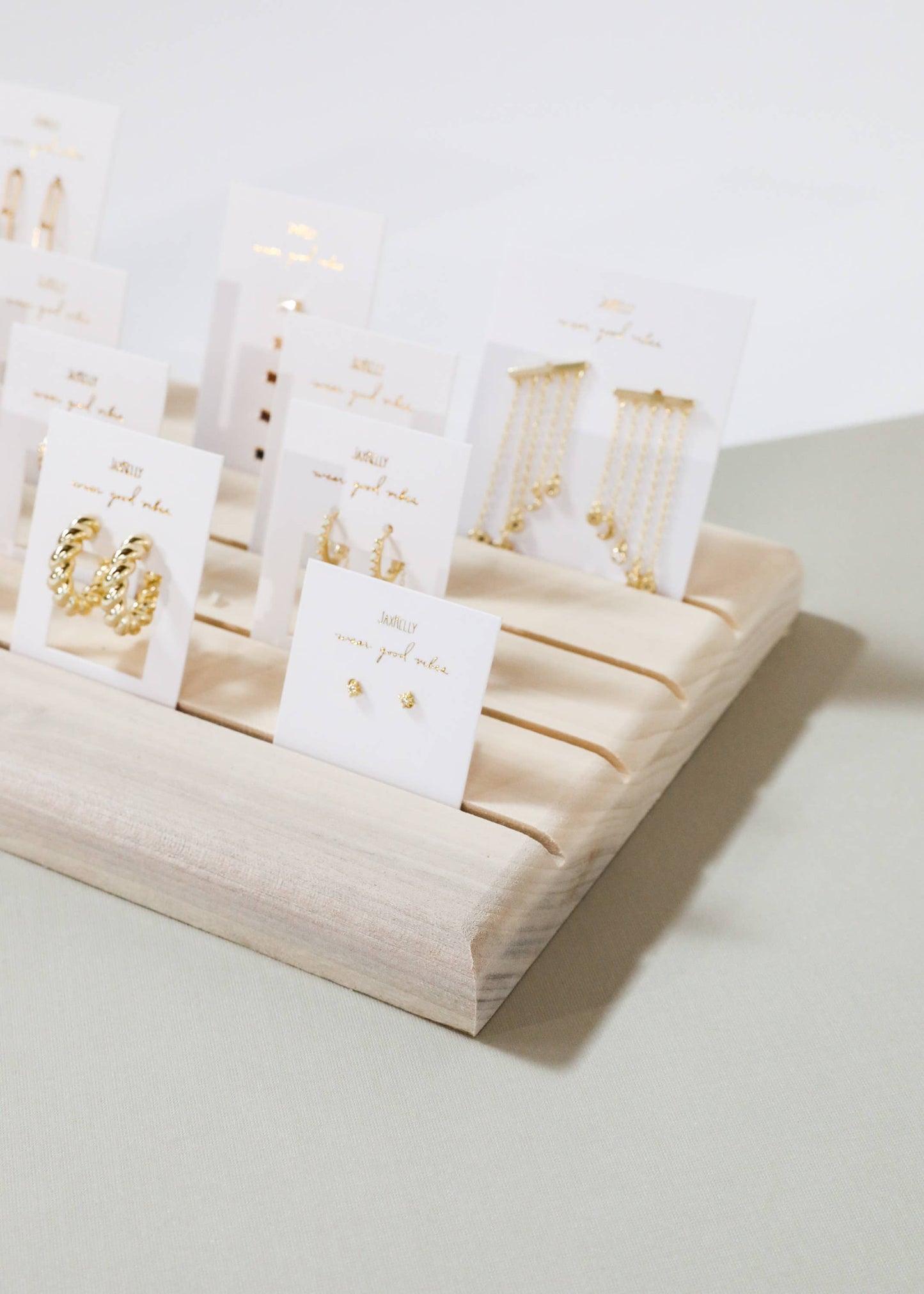 Wooden Earring Horizontal Display Board