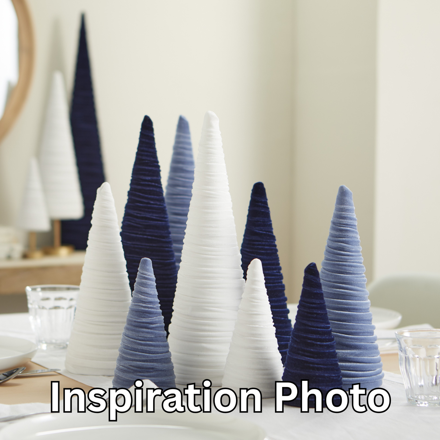 Cones Velvet Medium, Christmas 2025 Tabletop, Mantel, Gift