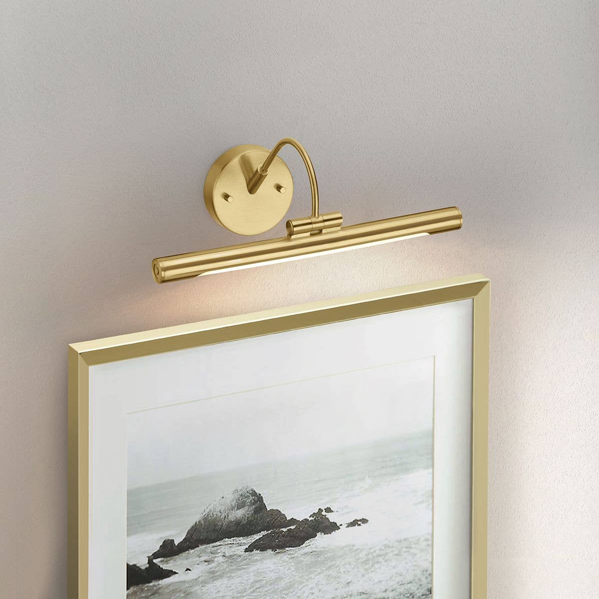 Alton Medium LED Picture Light Brushed Brass
