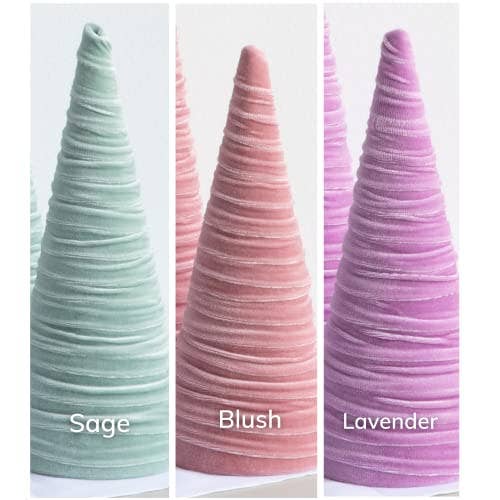 Cones Velvet Medium, Christmas 2025 Tabletop, Mantel, Gift