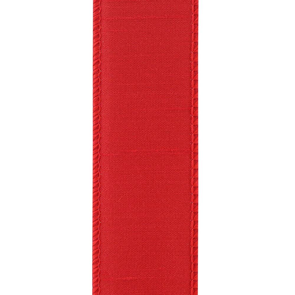 Dupioni Supreme Wired Edge, Red, 1-1/2 In, 20 Yards