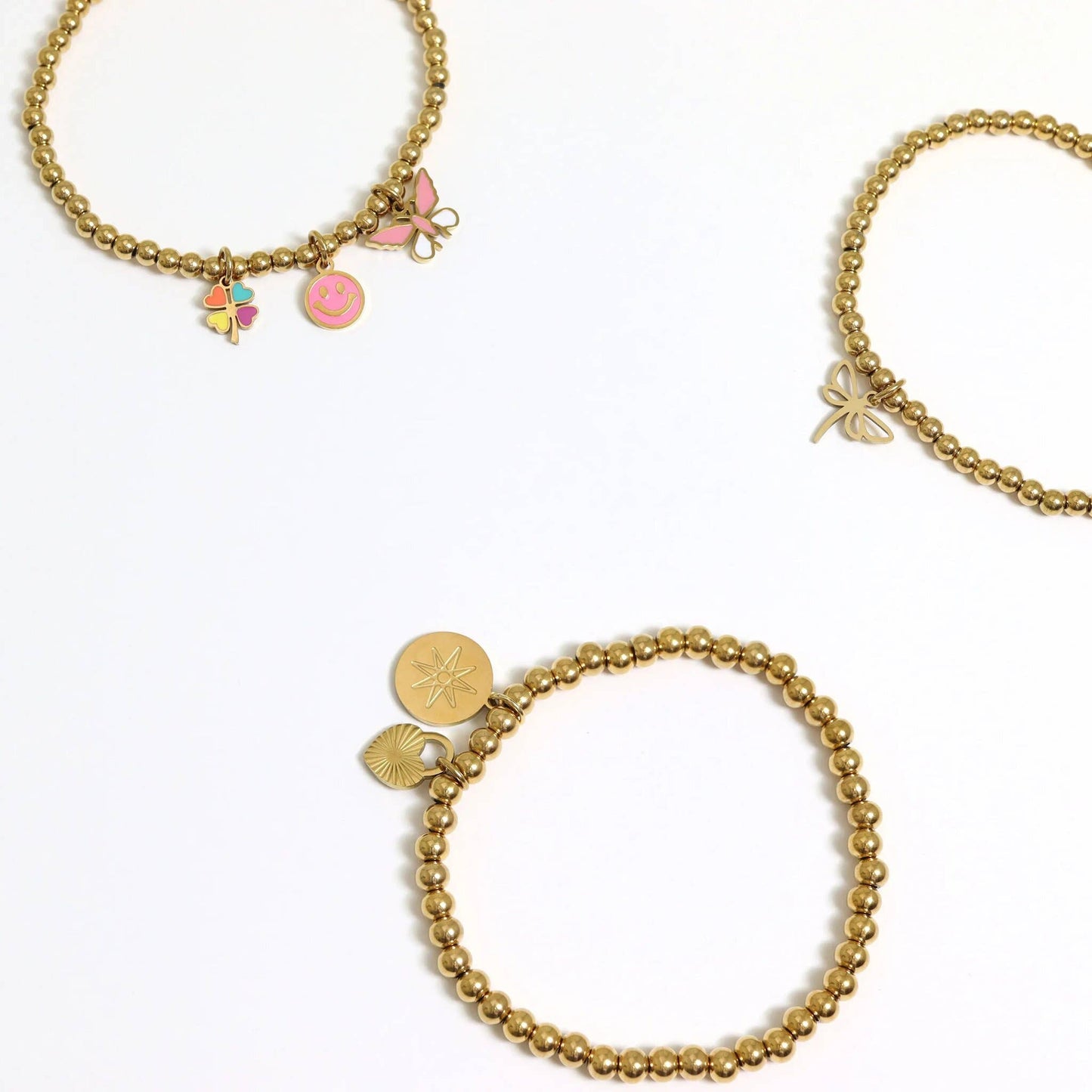 Gold Beaded Stretch Bracelet