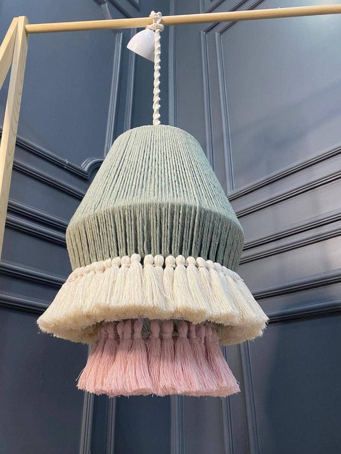 Green kids room lighting, nursery lamp, baby shower gift, nursery bohemian decor lamp, pink nursery lamp,