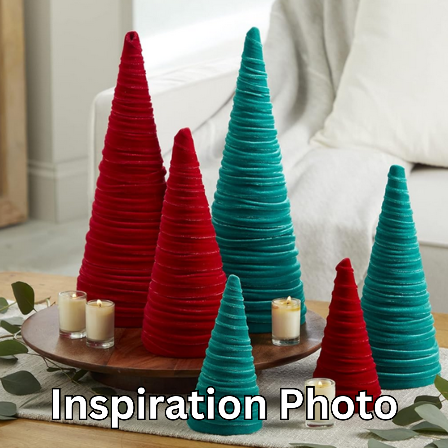 Cones Velvet Medium, Christmas 2025 Tabletop, Mantel, Gift