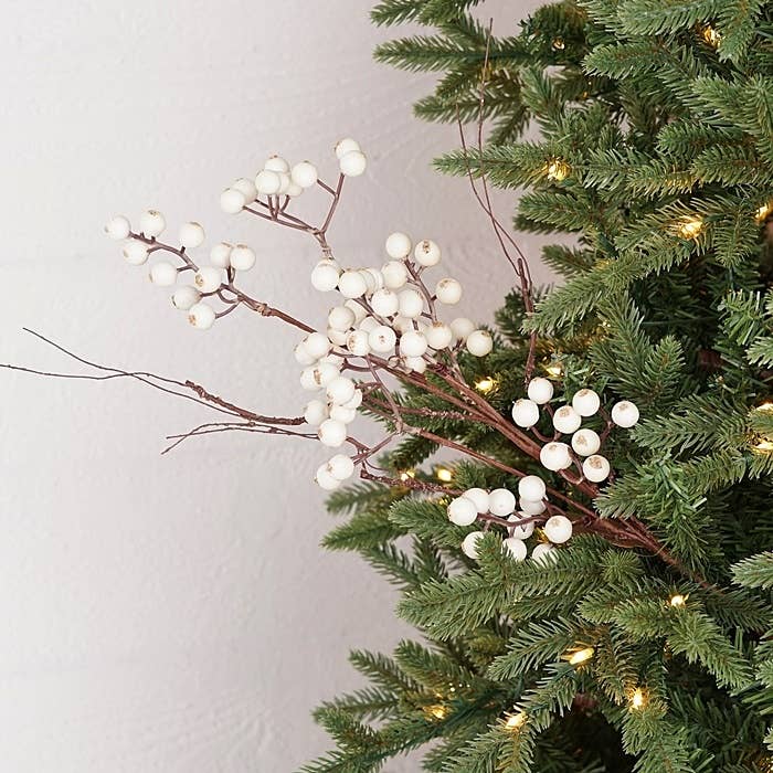30825- 19in Pick-White snowberries with wispy twigs-