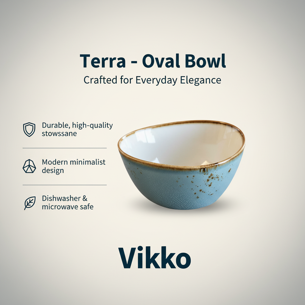 Terra - Oval Bowl, Light Blue, 4.75"