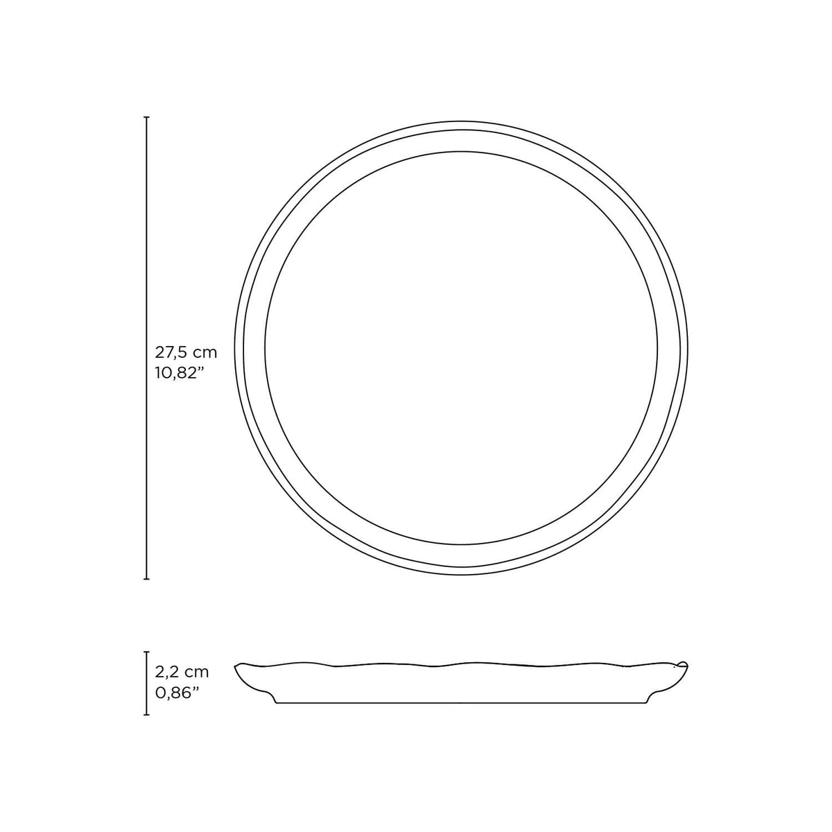 Linhas Bio New White Dinner Plate, 10.8"