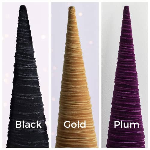 Cones Velvet Medium, Christmas 2025 Tabletop, Mantel, Gift