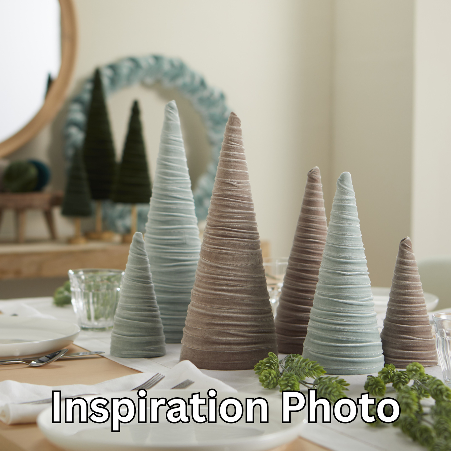 Cones Velvet Medium, Christmas 2025 Tabletop, Mantel, Gift
